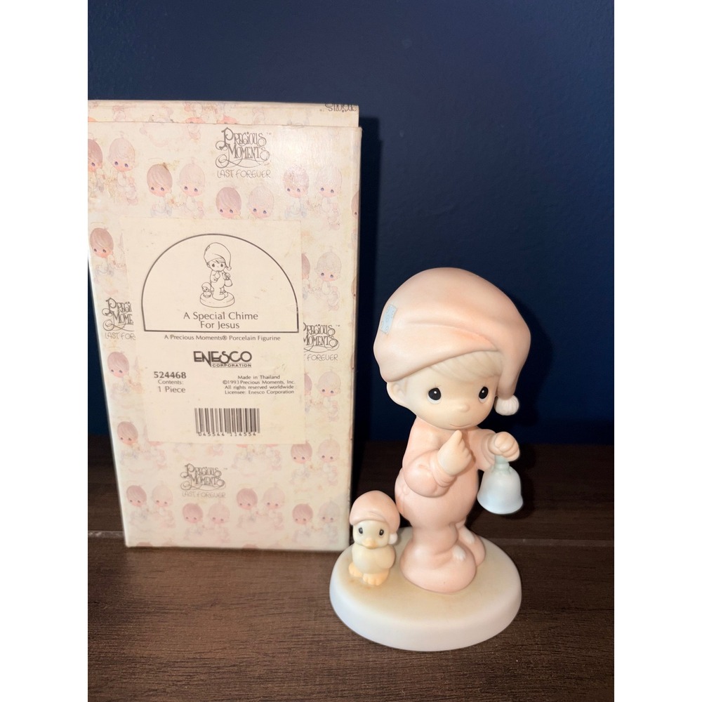 Precious Moments A Special Chime For Jesus Figurine 524468 Boy in Pajamas 1993